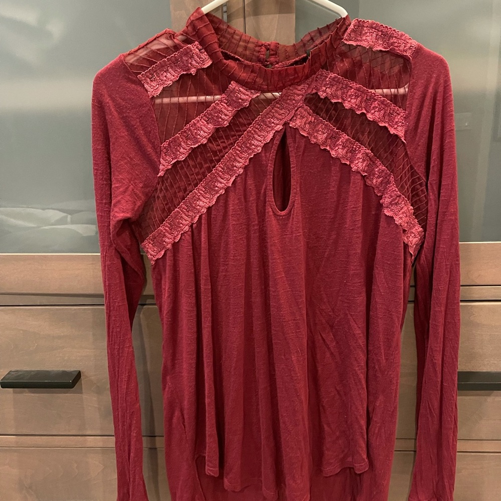 Free People New Romantics long sleeve lace keyhole